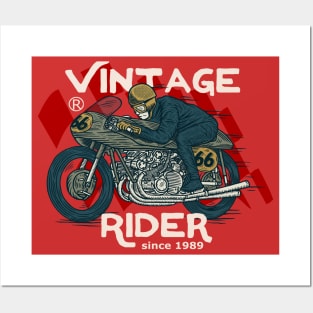 Vintage Rider motorcycle Posters and Art